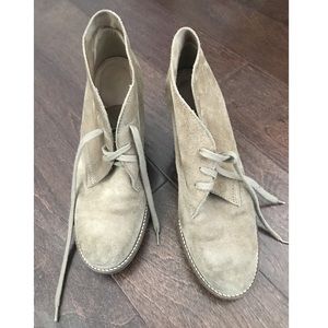 jcrew suede boots lace up heel